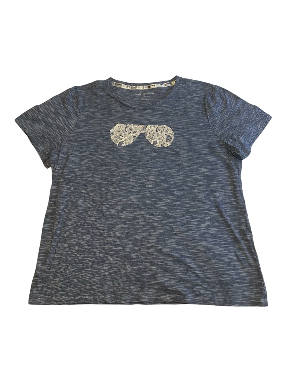 Karl Lagerfeld Paris Womens Embroidered Sunglasses Heathered Top Size XL